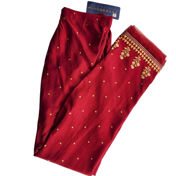 Womens Designer Trouser Pants Embellished Silk Viscose Sadabahar Brand Pakistani - Picture 12 of 16